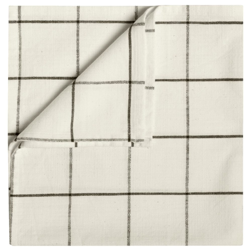 ERWIN M. Serviette Skan gross kariert; 50x50 cm (BxL); cremeweiss/anthrazit; 6 Stück / Pack