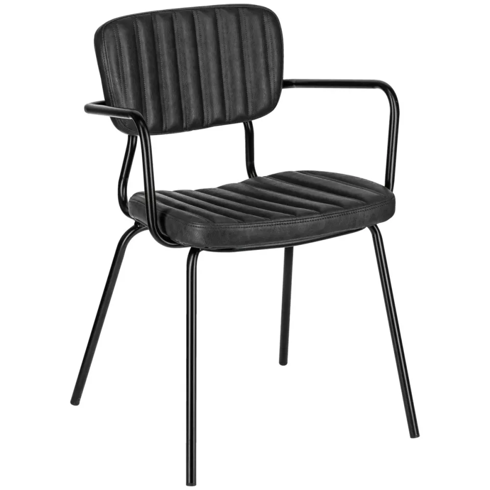 VEGA Armlehnstuhl Tolo; 55x53x81 cm (BxTxH); Sitz schwarz, Gestell schwarz; 2 Stück / Pack
