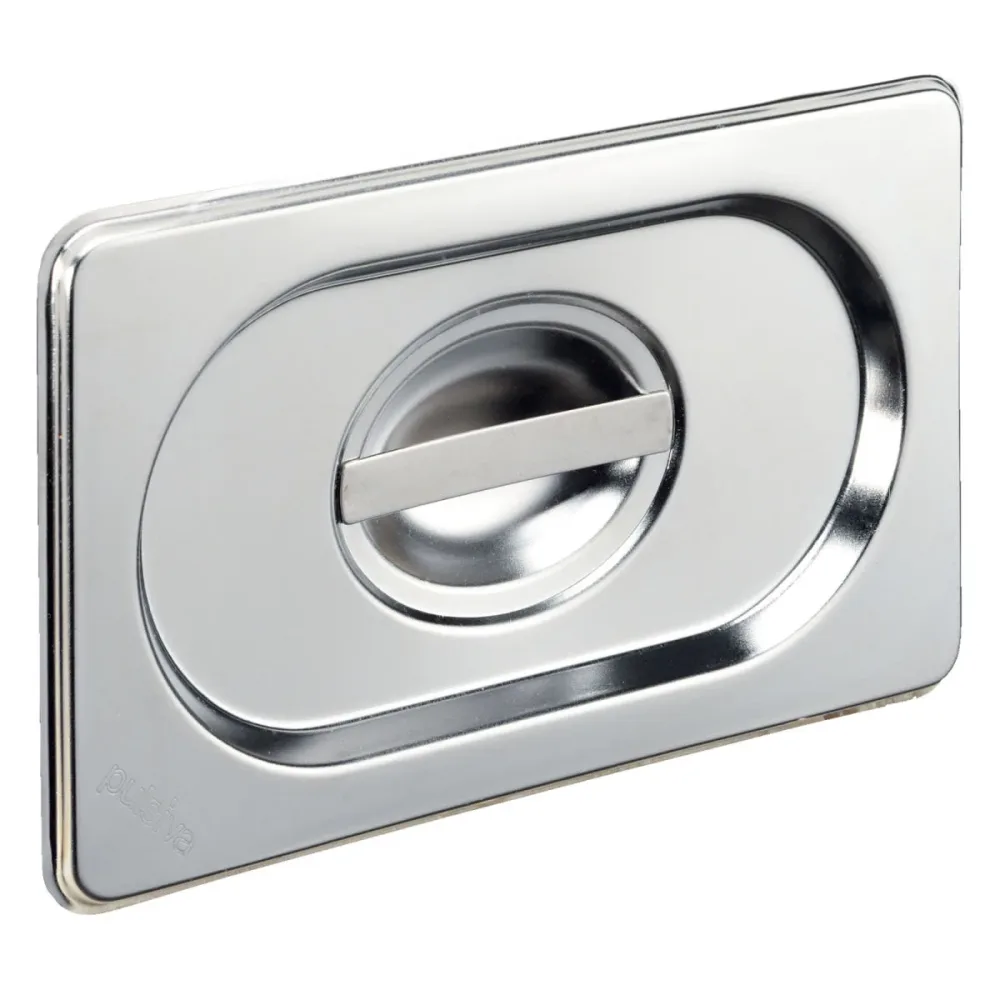PULSIVA GN-Deckel 1/9 Basic ohne Löffelaussparung; GN 1/9, 17.6x10.8 cm (LxB); silber; rechteckig