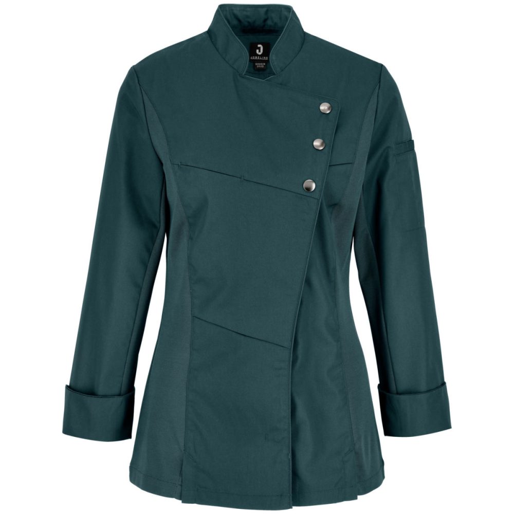JOBELINE Damen Kochjacke Lewis Langarm; Kleidergrösse 34; petrolgrün