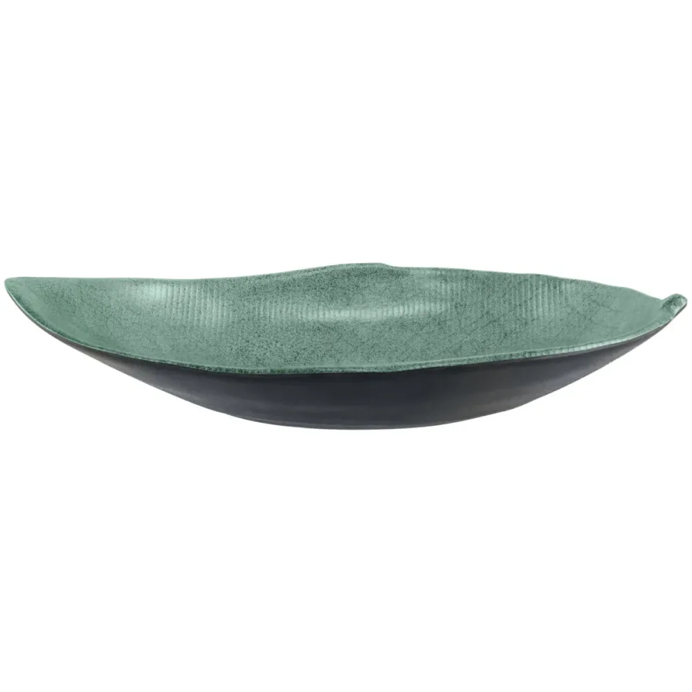 VEGA Schale Tuska blattförmig; 1450 ml, 37.8x22.9x7.2 cm (LxBxH); grün/grau; 4 Stück / Pack