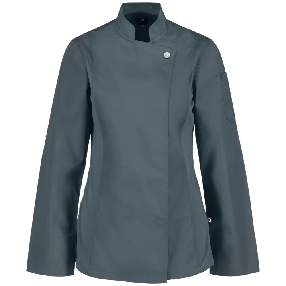 JOBELINE Damen Kochjacke Carter Langarm; Kleidergrösse 48; graublau