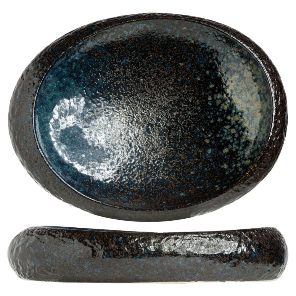Cosy & Trendy Schale Black yoru oval; 690 ml, 32x24x6 cm (LxBxH); schwarz/blau