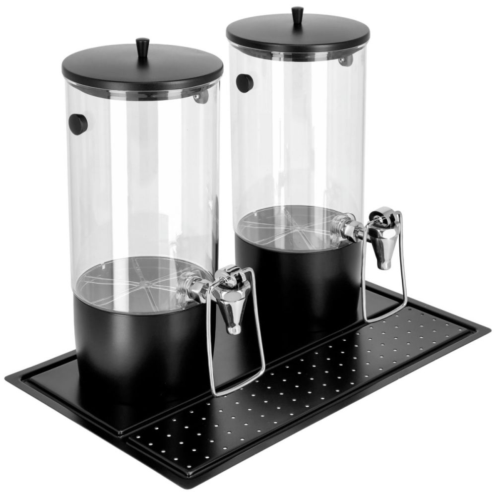 VEGA Dispenser Hampton doppelt GN 1/1 inkl. 4x Kühlakku; 8000 ml, 53x32.5x42 cm (LxBxH); schwarz