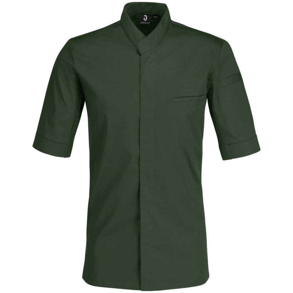 JOBELINE Herren Kochjacke Marco Kurzarm; Kleidergrösse 58; dunkeloliv
