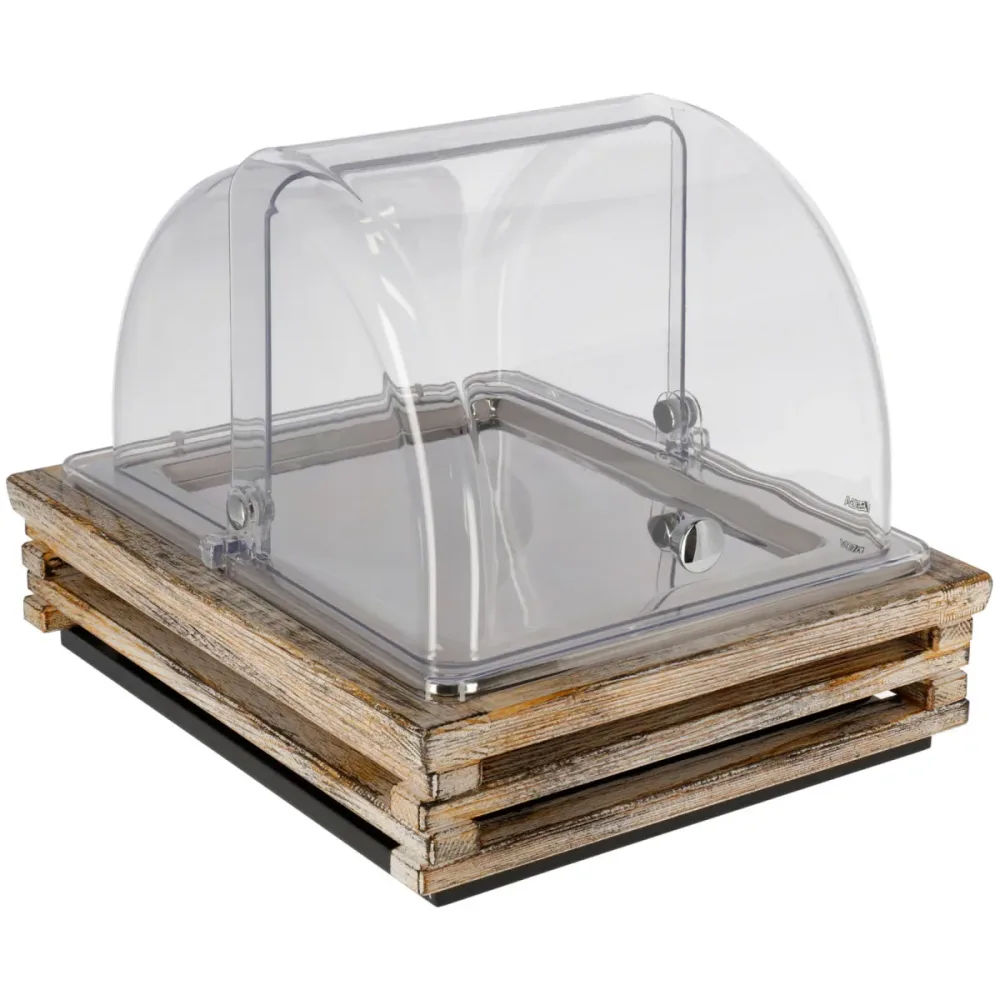 VEGA Kühlvitrine Natchez Edelstahl 1/2; GN 1/2, 37x31x27.7 cm (LxBxH); vintage weiss/transparent/edelstahl; rechteckig