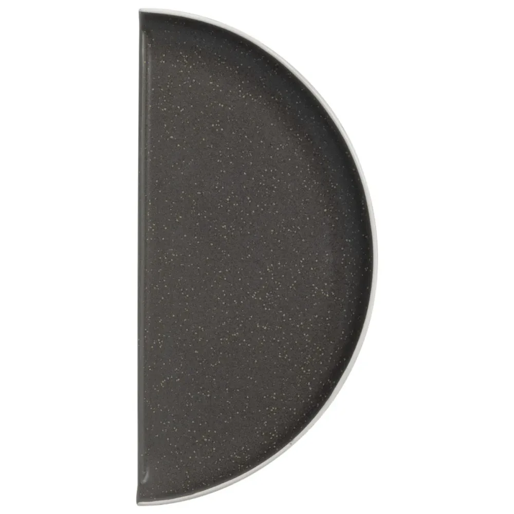 VEGA Halber Teller flach Ossori; 27.5x13.5 cm (LxB); dunkeltaupe; halbrund; 4 Stück / Pack