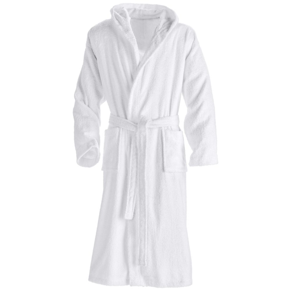 ERWIN M. Bademantel Adria mit Kapuze; Kleidergrösse 2XL; weiss