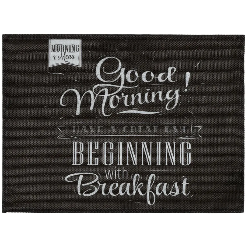 ERWIN M. Tischset Tenoris Good Morning; 33x45 cm (BxL); schwarz; 4 Stück / Pack