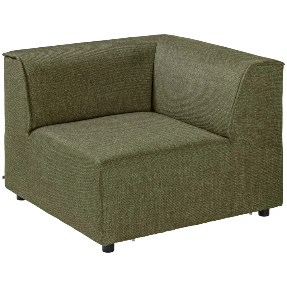VEGA Eckelement für modulares Sofa Belford; 93x93x70 cm (BxTxH); Sitz grün meliert, Gestell schwarz