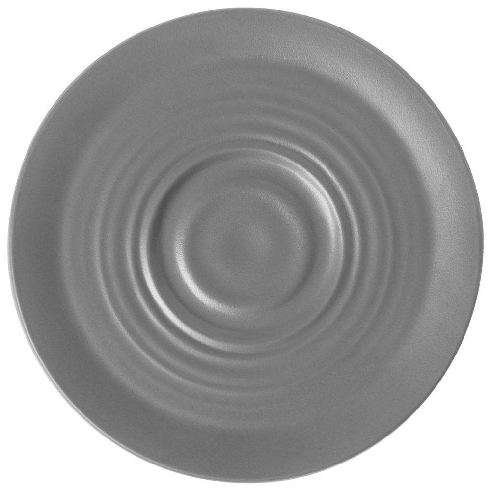 VEGA Espresso-Untertasse Kanas  mit Relief; 11.4x1.3 cm (ØxH); grau; rund; 6 Stück / Pack