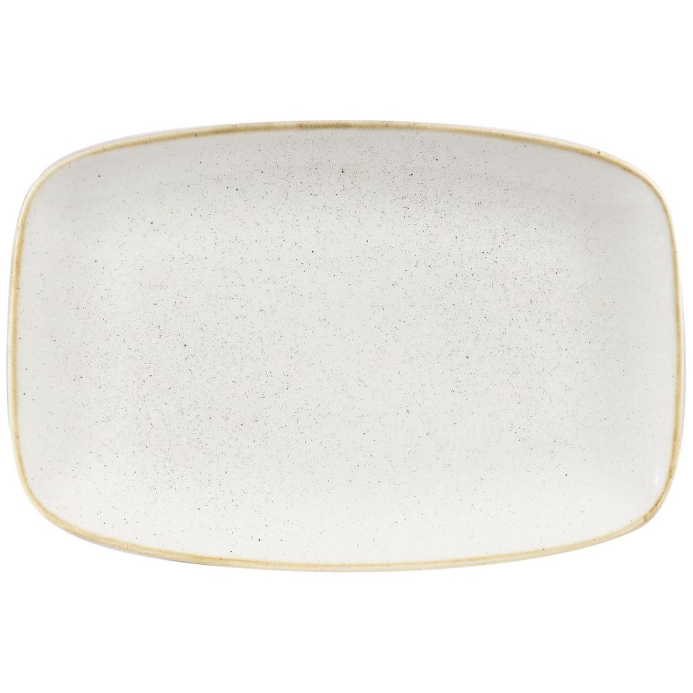 Churchill Chefs Oblong Platte Stonecast Barley White; 35.5x24.5 cm (LxB); weiss/braun; rechteckig; 6 Stück / Pack