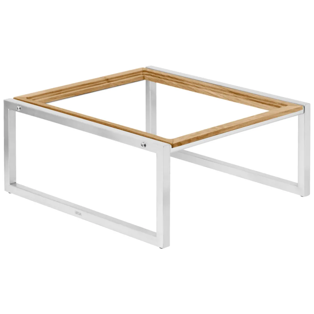 VEGA Tisch für GN-Einsatz Torresso GN 1/2 hoch; GN 1/2, 32.9x36x16 cm (LxBxH); eiche/silber; rechteckig