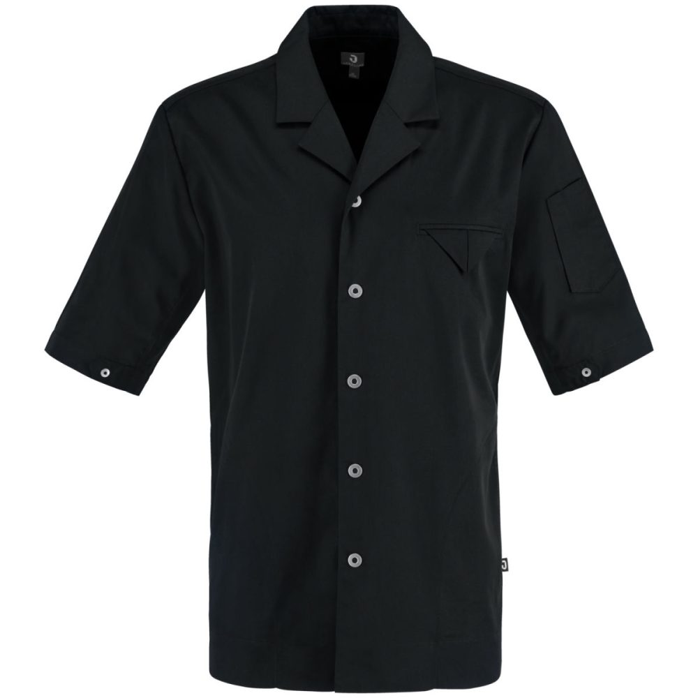 JOBELINE Herren Kochjacke Joel Kurzarm; Kleidergrösse 56; schwarz