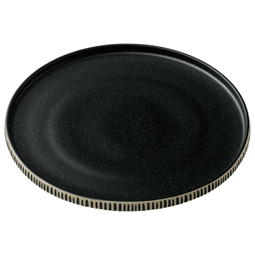 Playground Teller flach Nara Relief; 21x2.5 cm (ØxH); schwarz/weiss; rund; 6 Stück / Pack