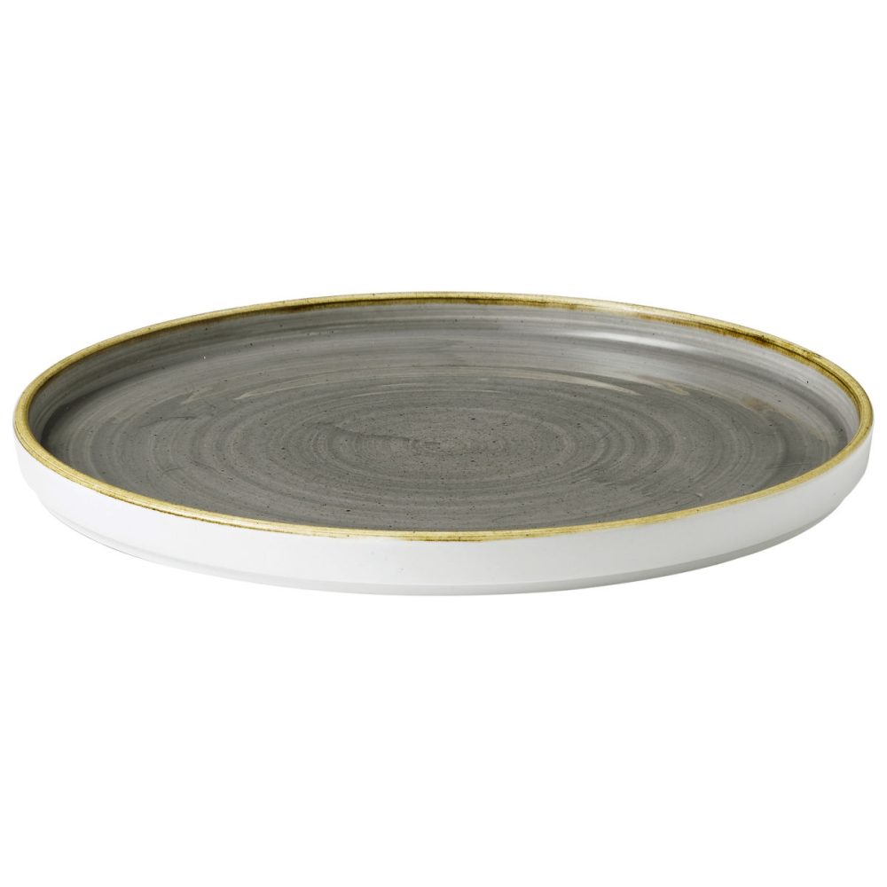 Churchill Teller rund Stonecast Peppercorn mit erhöhtem Rand; 26x2 cm (ØxH); grau/braun; rund; 6 Stück / Pack