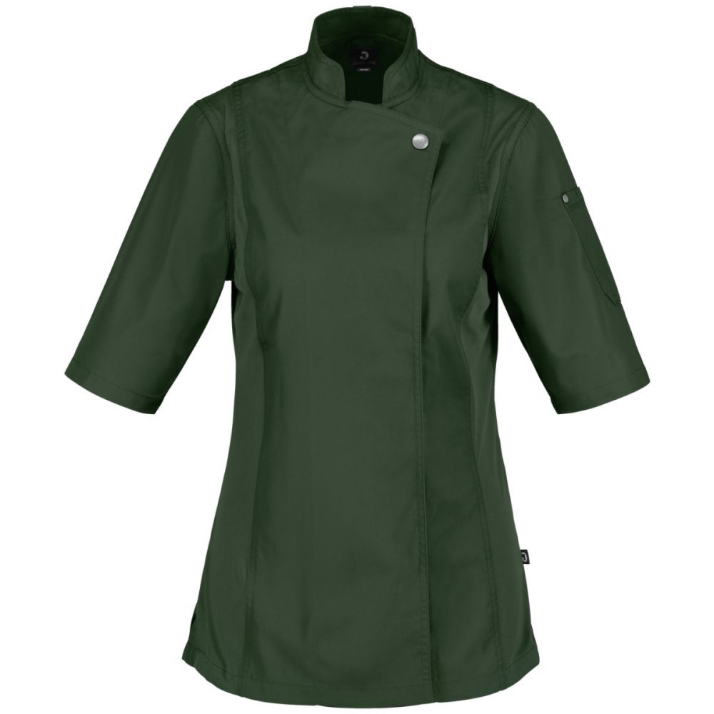 JOBELINE Damen Kochjacke Carter Kurzarm; Kleidergrösse 36; dunkeloliv