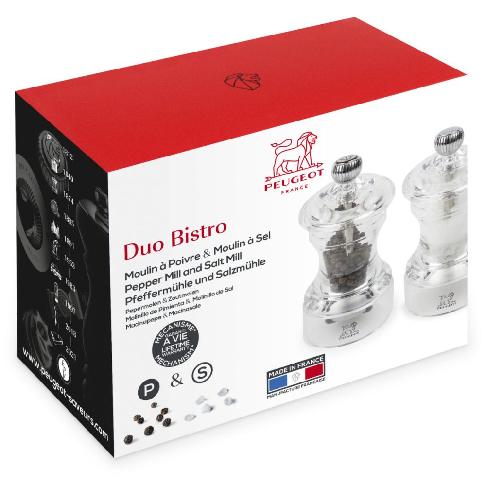 Peugeot Salz- und Pfeffermühle Bistro Acryl Duo; 10 cm (H); transparent