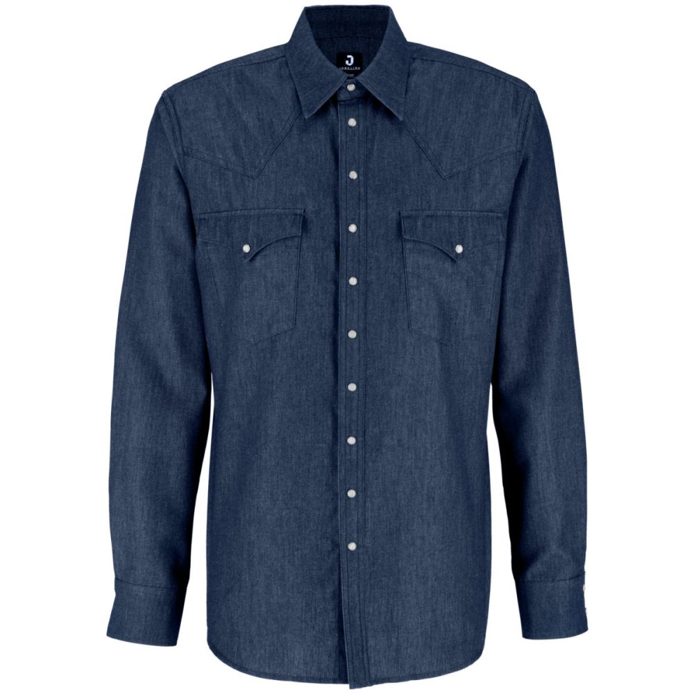 JOBELINE Herren Jeanshemd Ryan Langarm; Kleidergrösse 39/40; dunkelblau