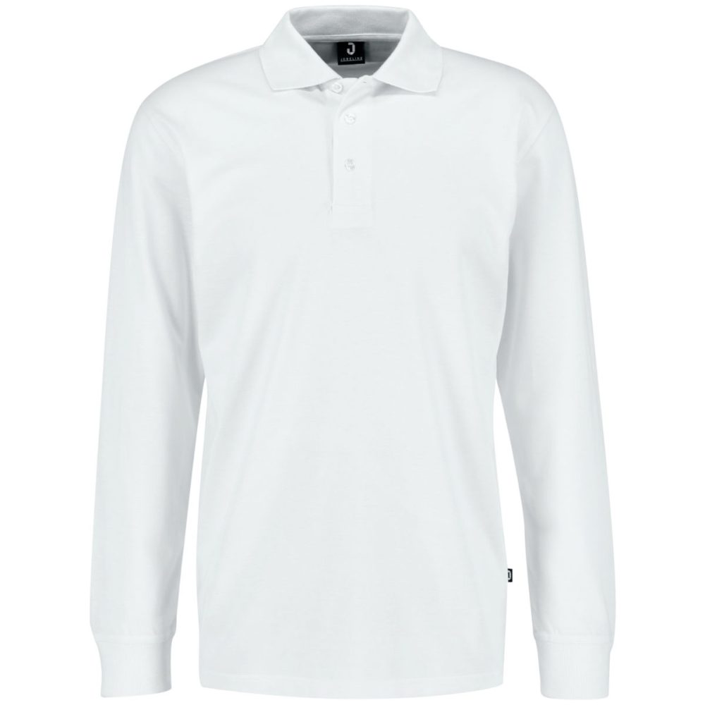 JOBELINE Herren Poloshirt Fly Langarm; Kleidergrösse L; weiss