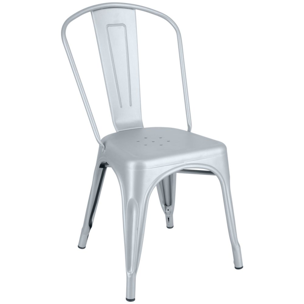 PULSIVA Bistrostuhl Ferano im Industriedesign; 45x51.5x85.5 cm (BxTxH); silber; 2 Stück / Pack