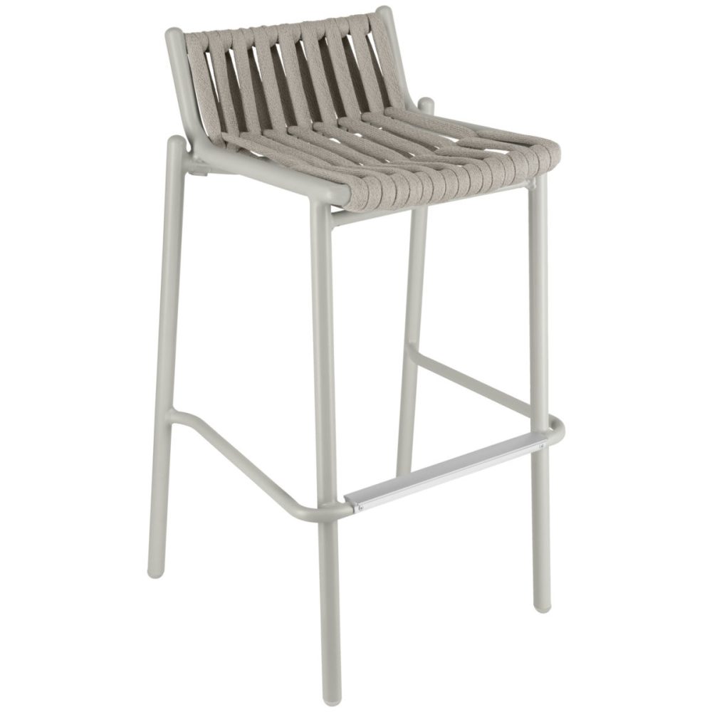 VEGA Outdoor-Barstuhl Lumaro; 42x42x90 cm (BxTxH); Sitz taupe, Gestell beige; 2 Stück / Pack