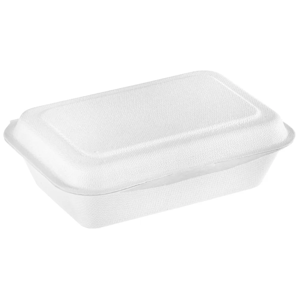 NATUREStar Zuckerrohr-Lunchbox Nature V rechteckig; 450 ml, 17x12.5x4.9 cm (LxBxH); weiss; rechteckig; 50 Stück / Pack