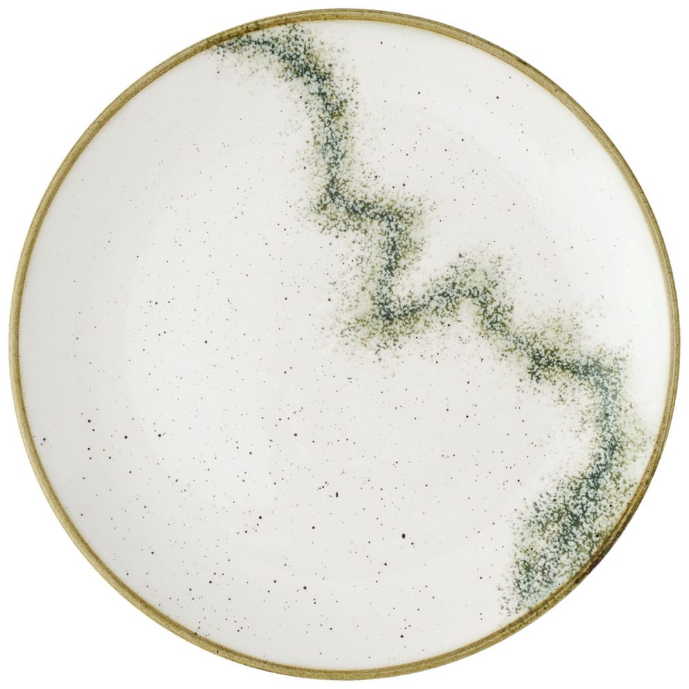 Churchill Coupeteller flach Stonecast Spice; 21.7 cm (Ø); weiss/braun/grün; rund; 12 Stück / Pack