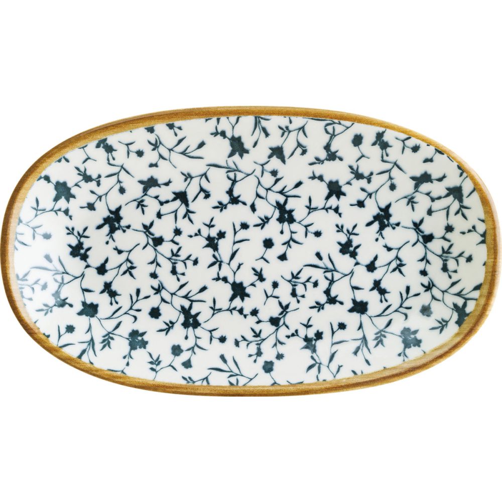Bonna Platte Calif oval; 24x14 cm (LxB); weiss/blau/grün; oval; 12 Stück / Pack