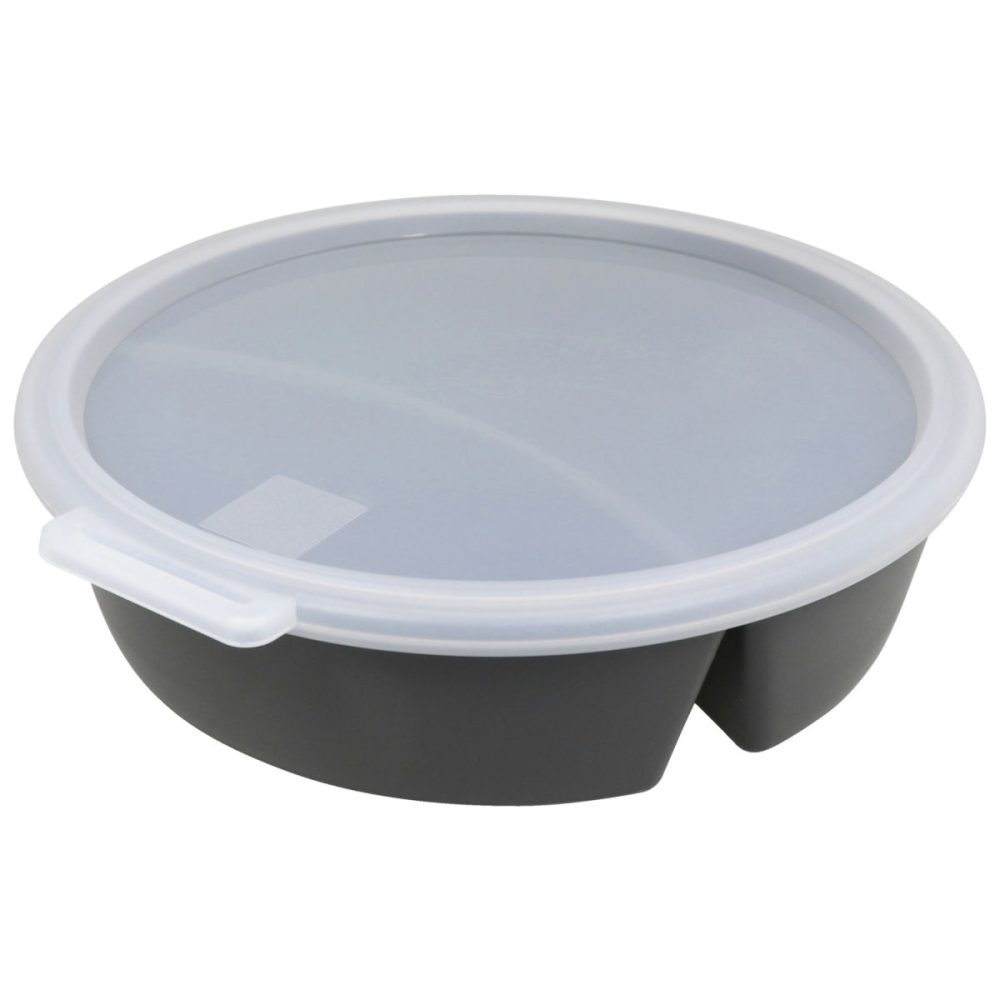 koziol Mehrweg-Menübehälter Move 2-geteilt; 1100 ml, 22.8x5.8 cm (ØxH); grau; rund; 10 Stück / Pack