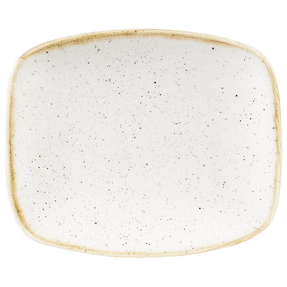 Churchill Chefs Oblong Platte Stonecast Barley White; 15.4x12.6 cm (LxB); weiss/braun; rechteckig; 12 Stück / Pack