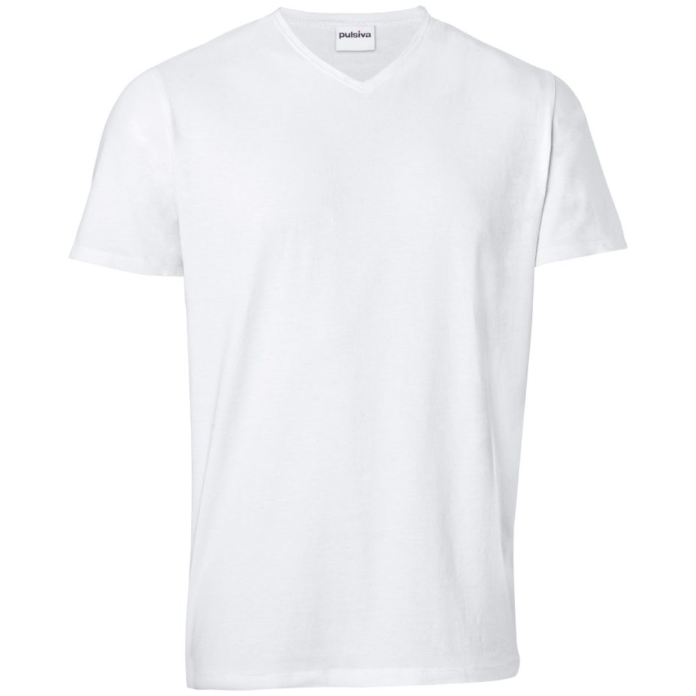 PULSIVA Herrenshirt Double-V; Kleidergrösse L; weiss; 2 Stück / Pack