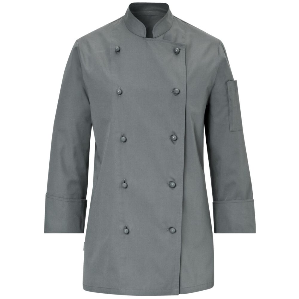 PULSIVA Damenkochjacke Milan Langarm; Kleidergrösse 34; grau