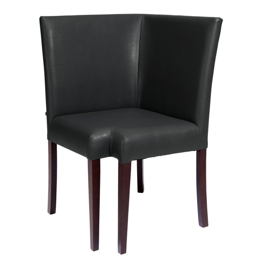 VEGA Eckelement Elegance; 63x63x95.5 cm (BxTxH); Sitz schwarz, Gestell wenge