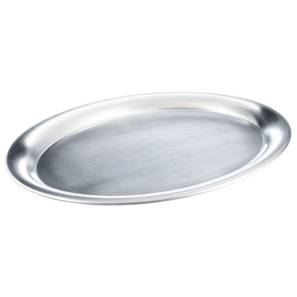PULSIVA Edelstahltablett Caccia 10er-Pack; 29x22x1.5 cm (LxBxH); silber; oval; 10 Stück / Pack