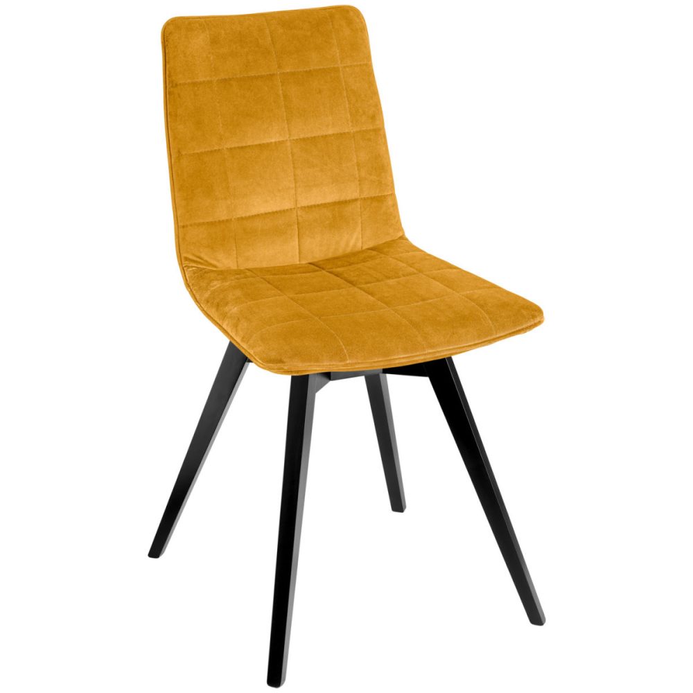 VEGA Schalenstuhl Milaria Samt, Gestell Holz; 60x51x88.5 cm (BxTxH); Sitz gold, Gestell schwarz; 2 Set / Pack