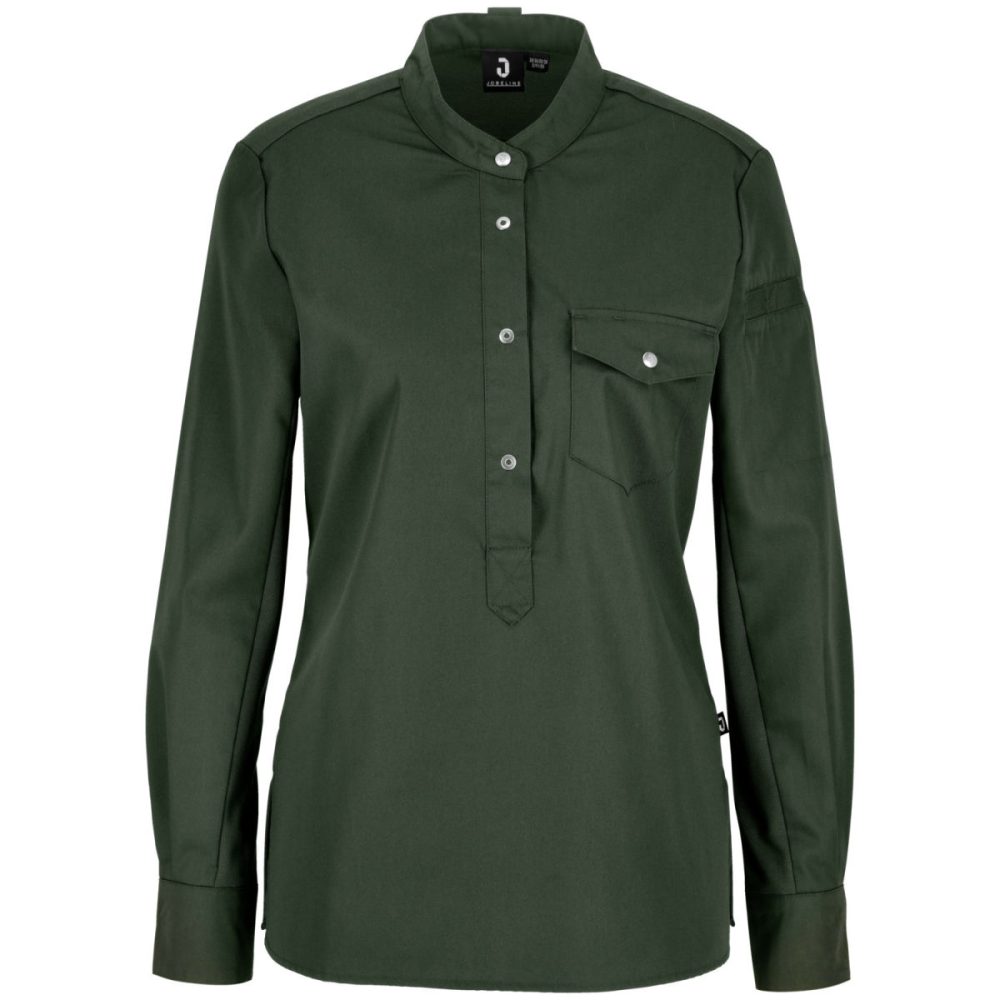 JOBELINE Damen Kochjacke Luca Langarm; Kleidergrösse 42; dunkeloliv