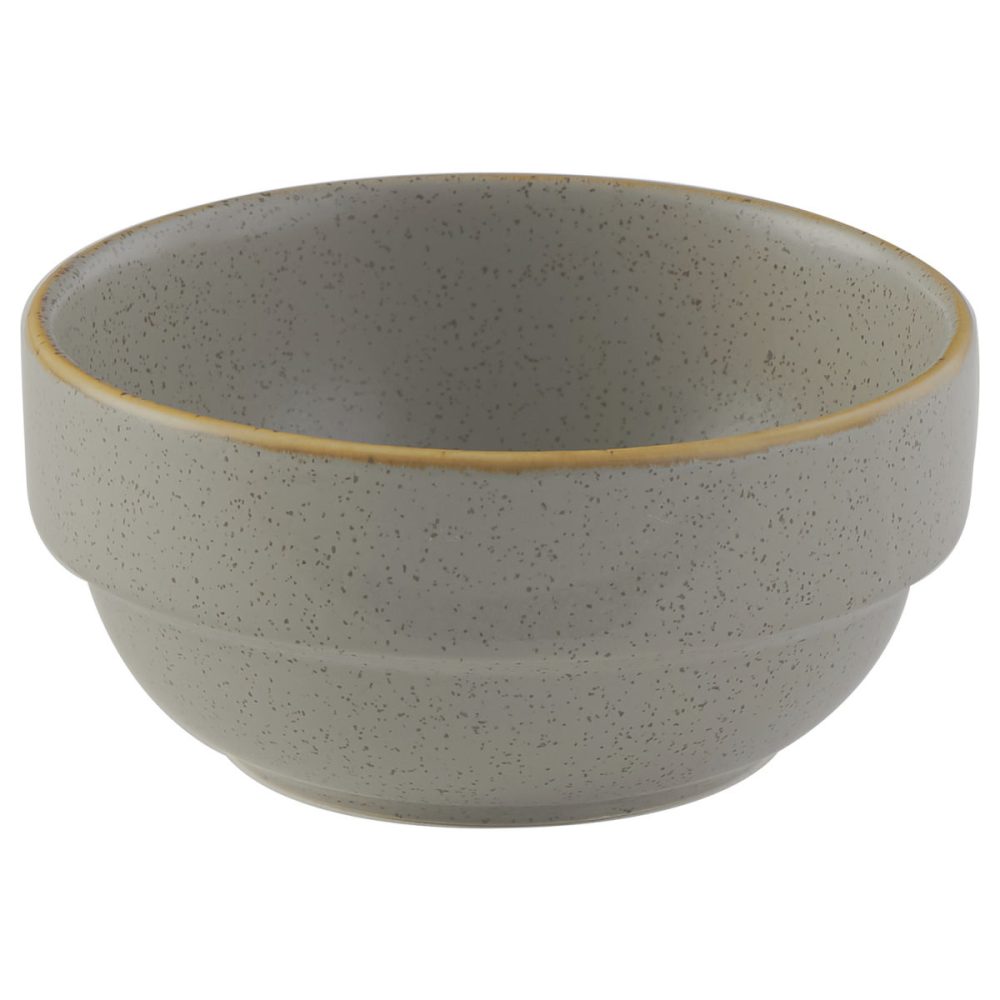 Churchill Schale Stonecast Peppercorn stapelbar; 360 ml, 5.5 cm (H); grau/braun; rund; 6 Stück / Pack
