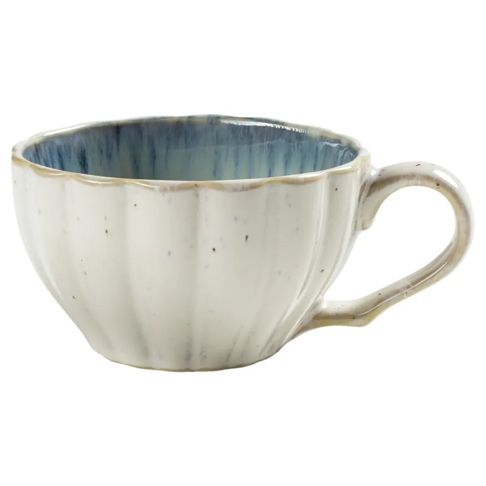 VEGA Kaffee-Obertasse Flora; 200 ml, 9.1x5.5 cm (ØxH); blau/beige; 6 Stück / Pack