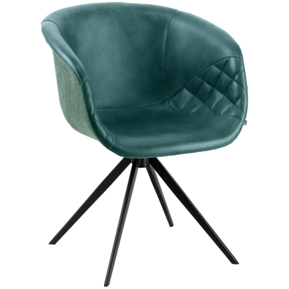 VEGA Armlehnstuhl Yankee; 61x60x80 cm (BxTxH); Sitz petrol, Gestell schwarz