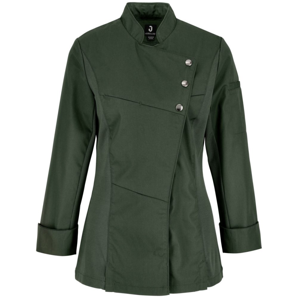 JOBELINE Damen Kochjacke Lewis Langarm; Kleidergrösse 36; dunkeloliv