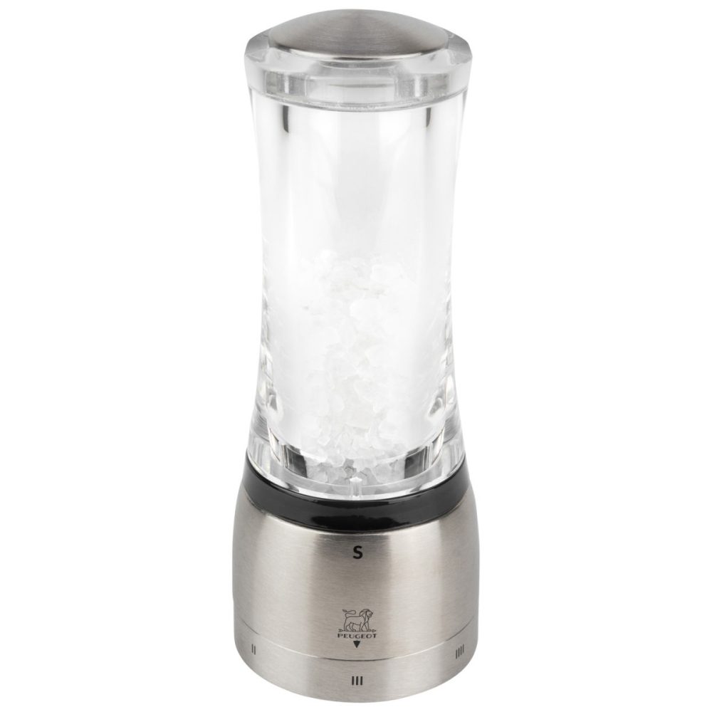 Peugeot Salzmühle Daman; 16 cm (H); silber/transparent