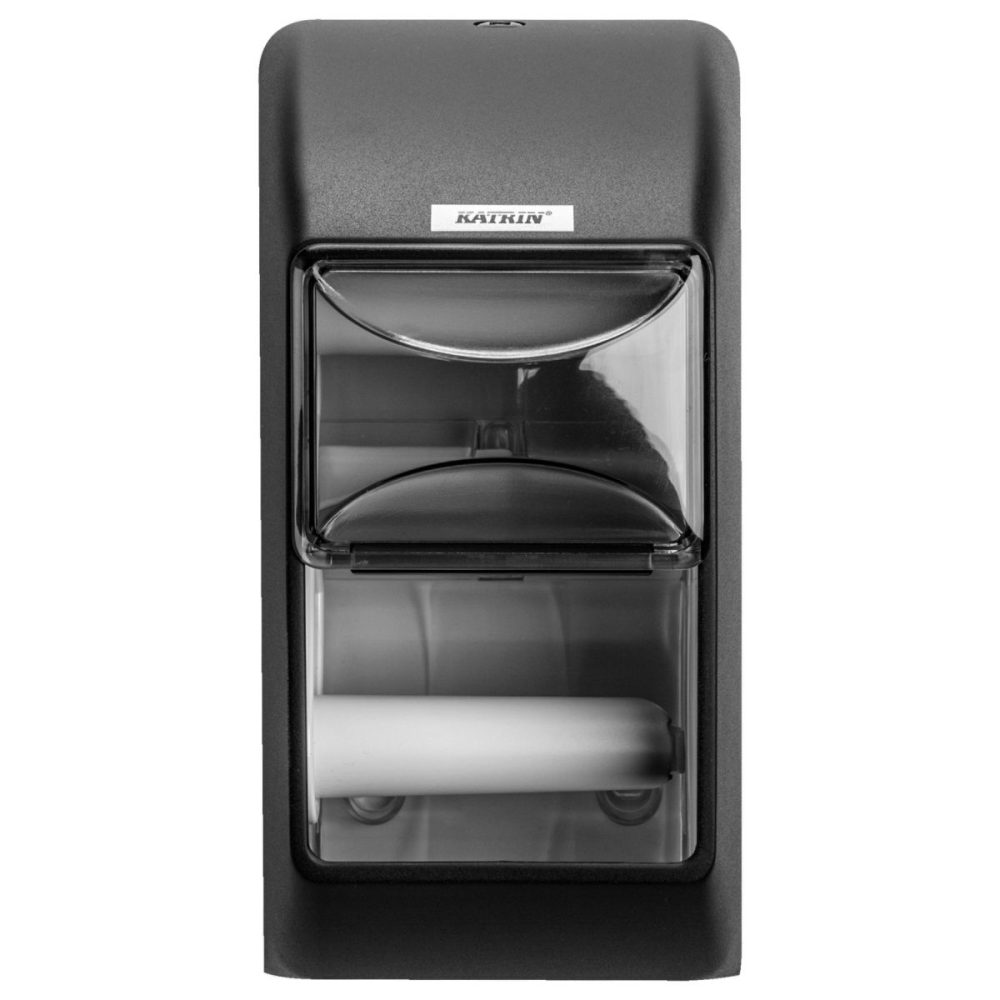 Katrin Toilettenpapierspender 2 Rollen; 14.5x30x14.5 cm (BxHxT); schwarz