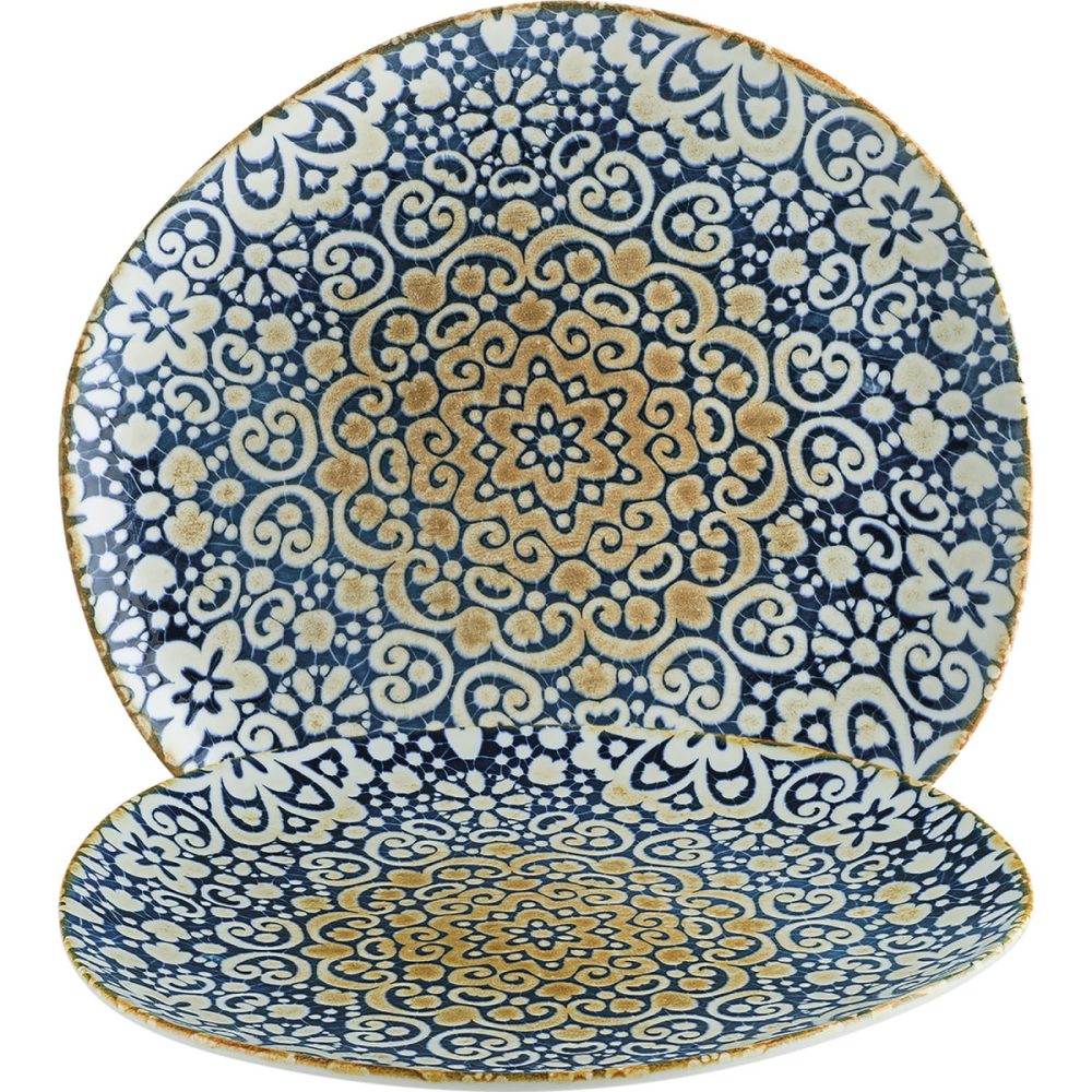 Bonna Teller flach organisch Alhambra; 29x27 cm (LxB); blau/weiss/braun; organisch; 6 Stück / Pack