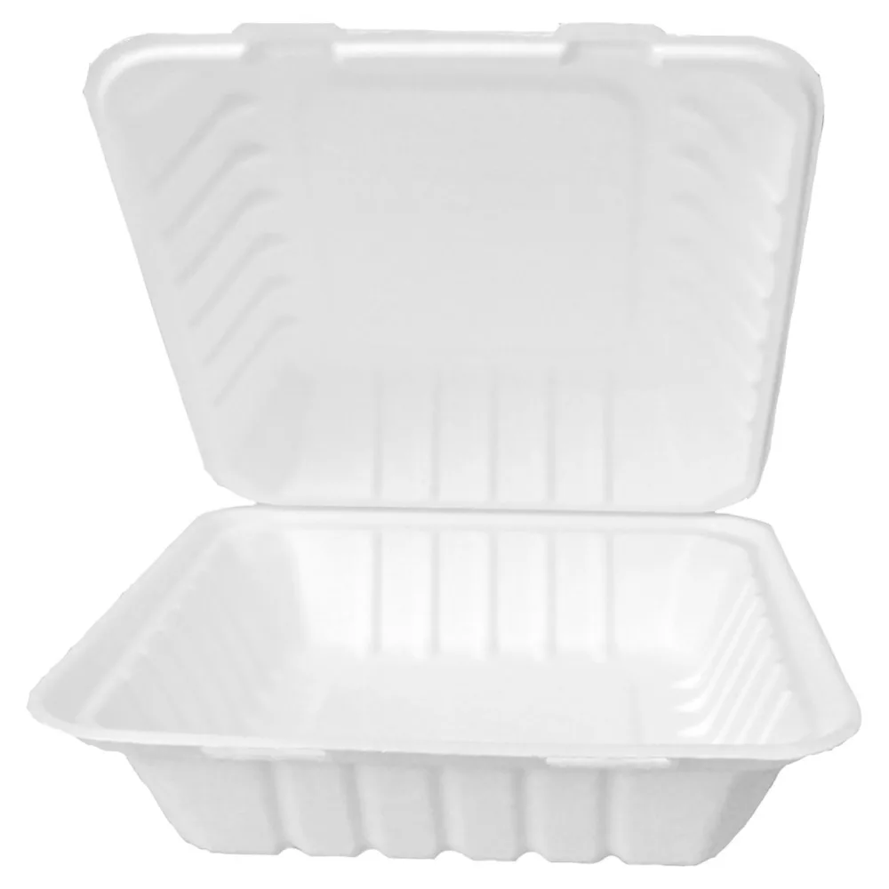 NATUREStar Zuckerrohr-Lunchbox Nature VI quadratisch; 1300 ml, 23x23x8.5 cm (LxBxH); weiss; quadratisch; 25 Stück / Pack