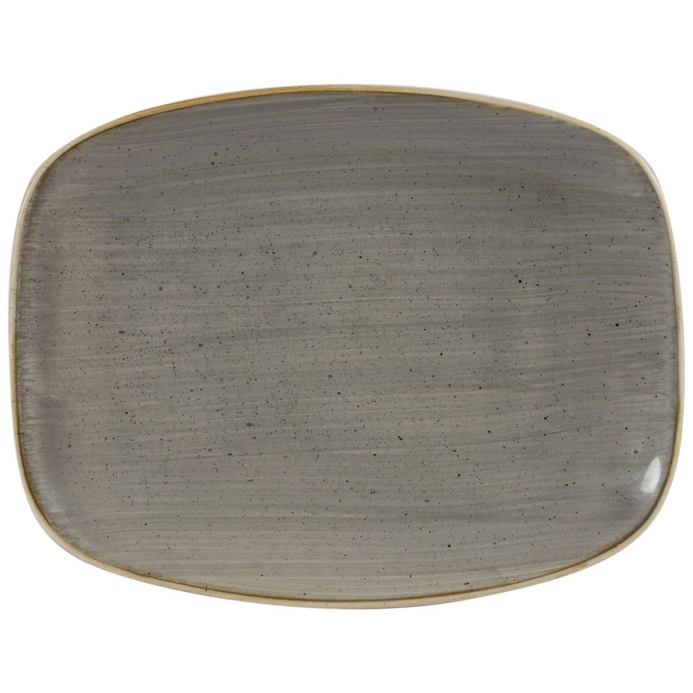 Churchill Chefs Oblong Platte Stonecast Peppercorn; 23.7x15.7 cm (LxB); grau/braun; rechteckig; 12 Stück / Pack