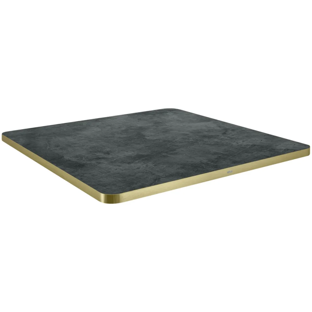 VEGA Indoor-Tischplatte Marvani quadratisch; 60x60x2.5 cm (LxBxH); gold/schwarz; quadratisch