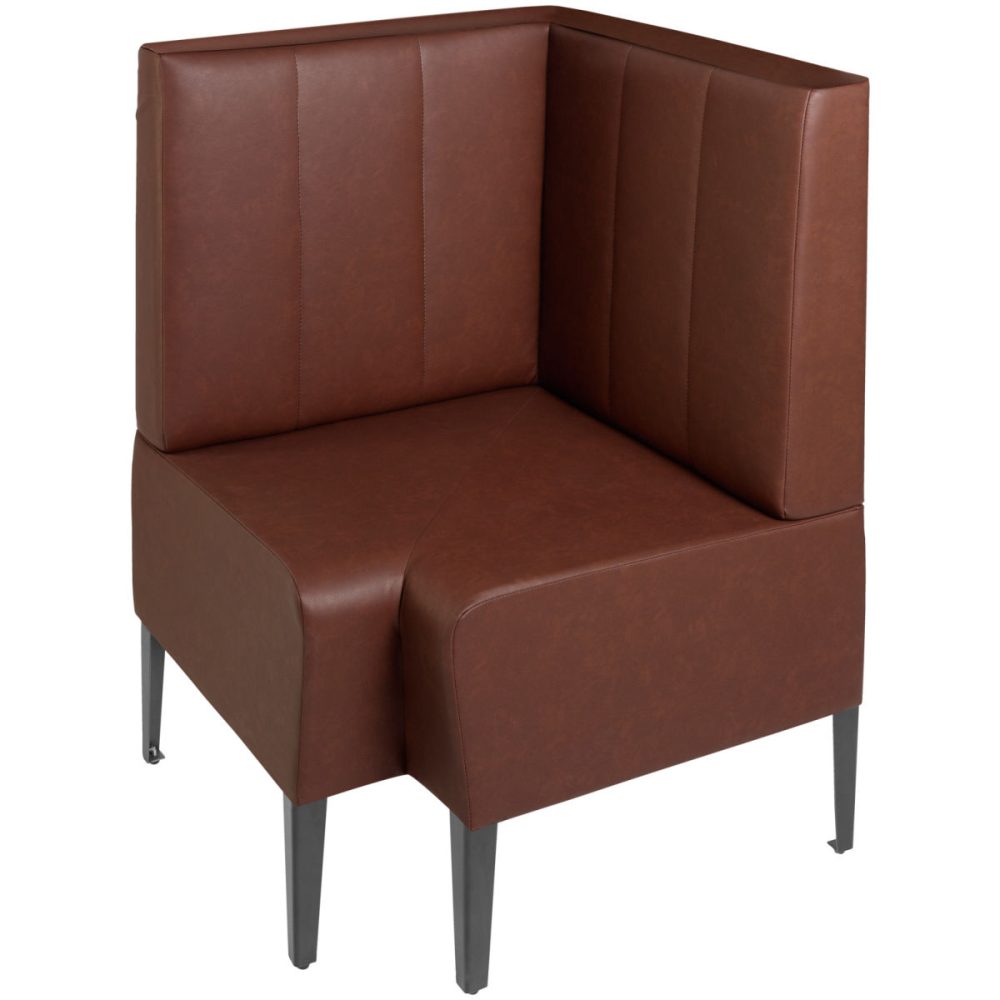 VEGA Polstersitzecke Adapto mit Rückenelement; 75x75x102 cm (BxTxH); Sitz braun, Gestell schwarz