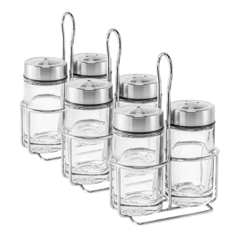 PULSIVA Vorteilspack Menage Mella; 9x13.4x5.4 cm (BxHxT); silber/transparent; 3 Set / Pack