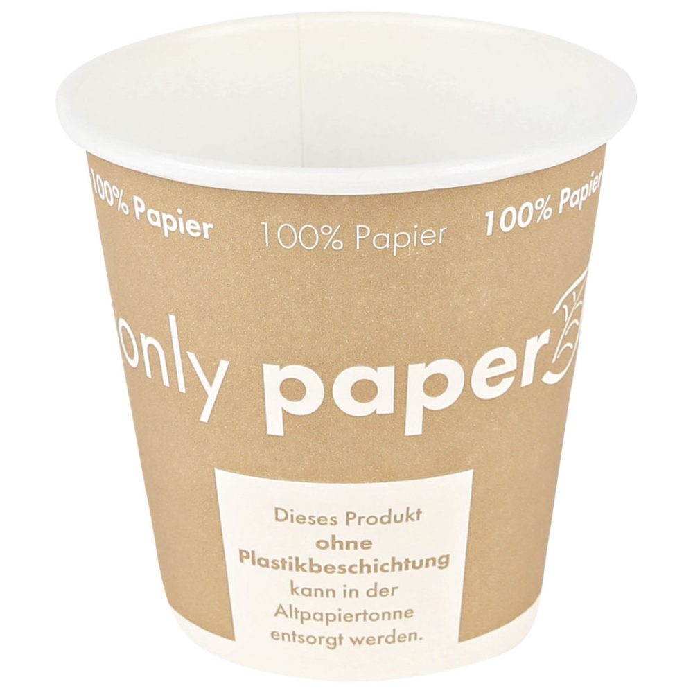 NATUREStar Trinkbecher Only Paper; 150 ml, 8x8 cm (ØxH); braun; 50 Stück / Pack